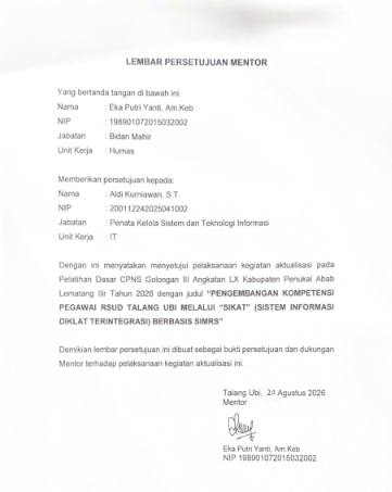 Lembar Persetujuan Mentor